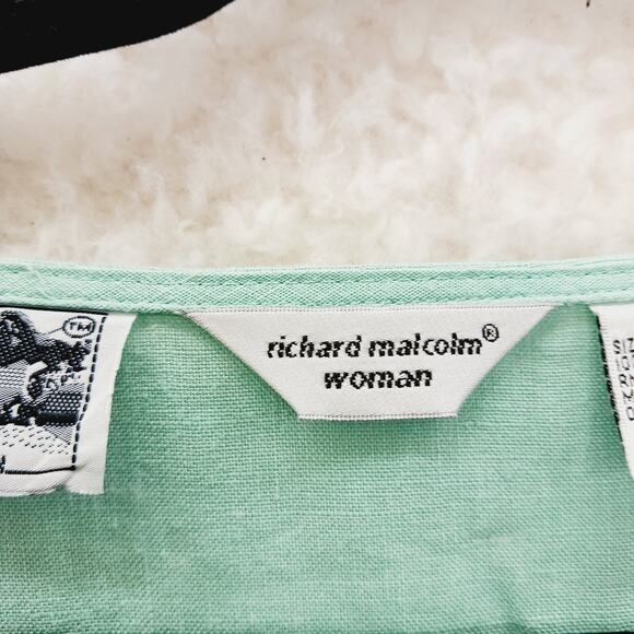 Tunic Size 1X Irish Linen Mint MOP Button Boho Minimalist Quiet Luxury Old Money - Picture 15 of 16